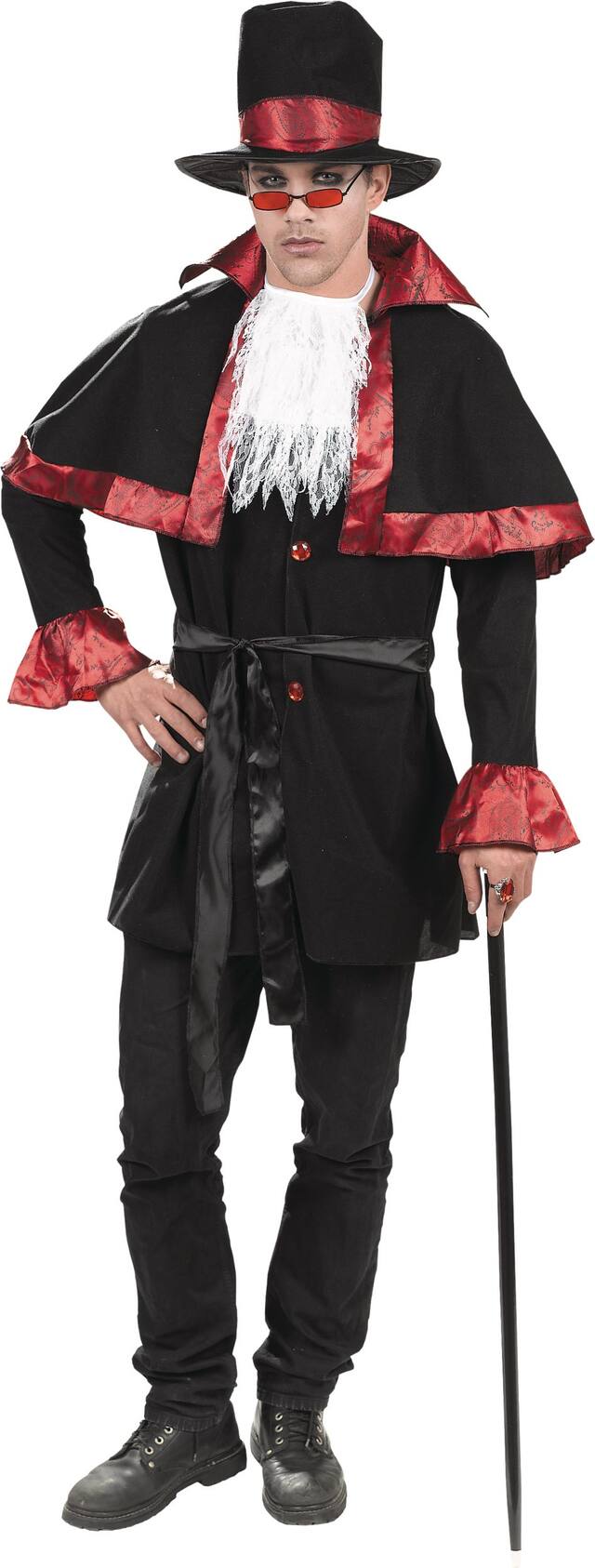 Dance Cane, Black, 36-in, Wearable Costume Prop for Halloween Front_Flat