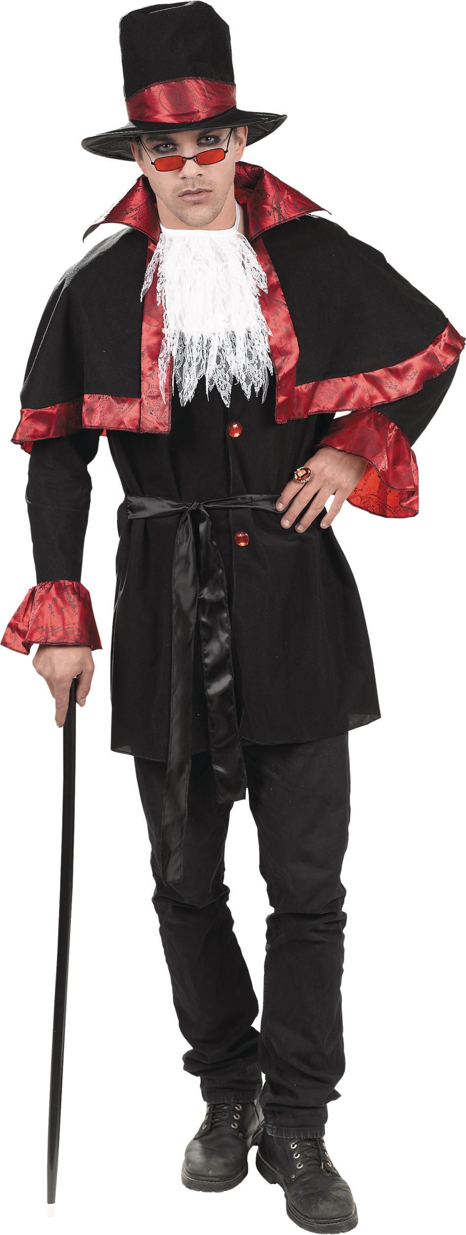 Canne de danse, noir, 36 po, accessoire de costume à porter pour l'Halloween Front_Flat