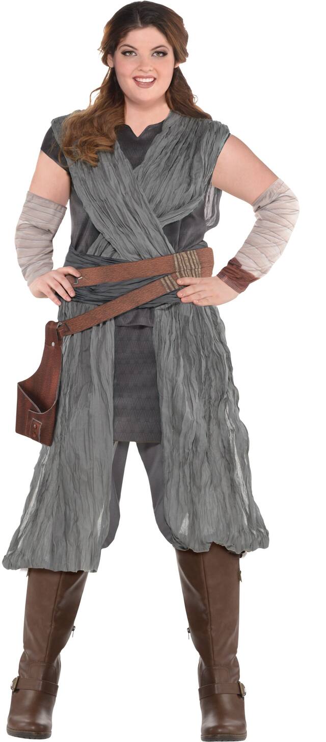 Costume de Rey de Disney Star Wars pour femmes, combinaison grise, choix de tailles Front_Flat