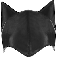 DC Catwoman Faux Leather Cat Ears Hat, Black, One Size, Wearable Costume Accessory for Halloween Front_Flat