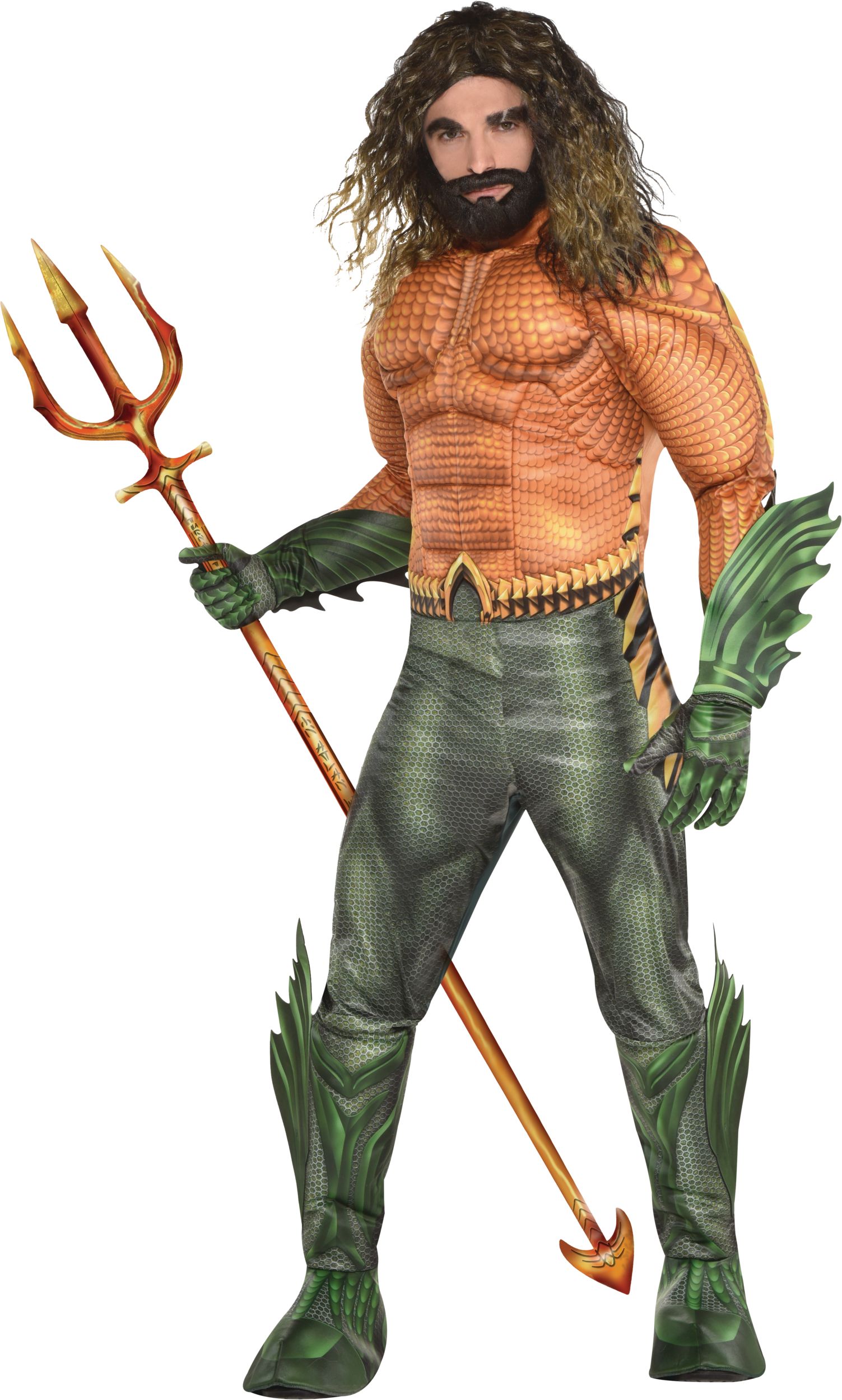 Men's DC Aquaman Tan/Green Jumpsuit with Glovevs & Boot Covers ...