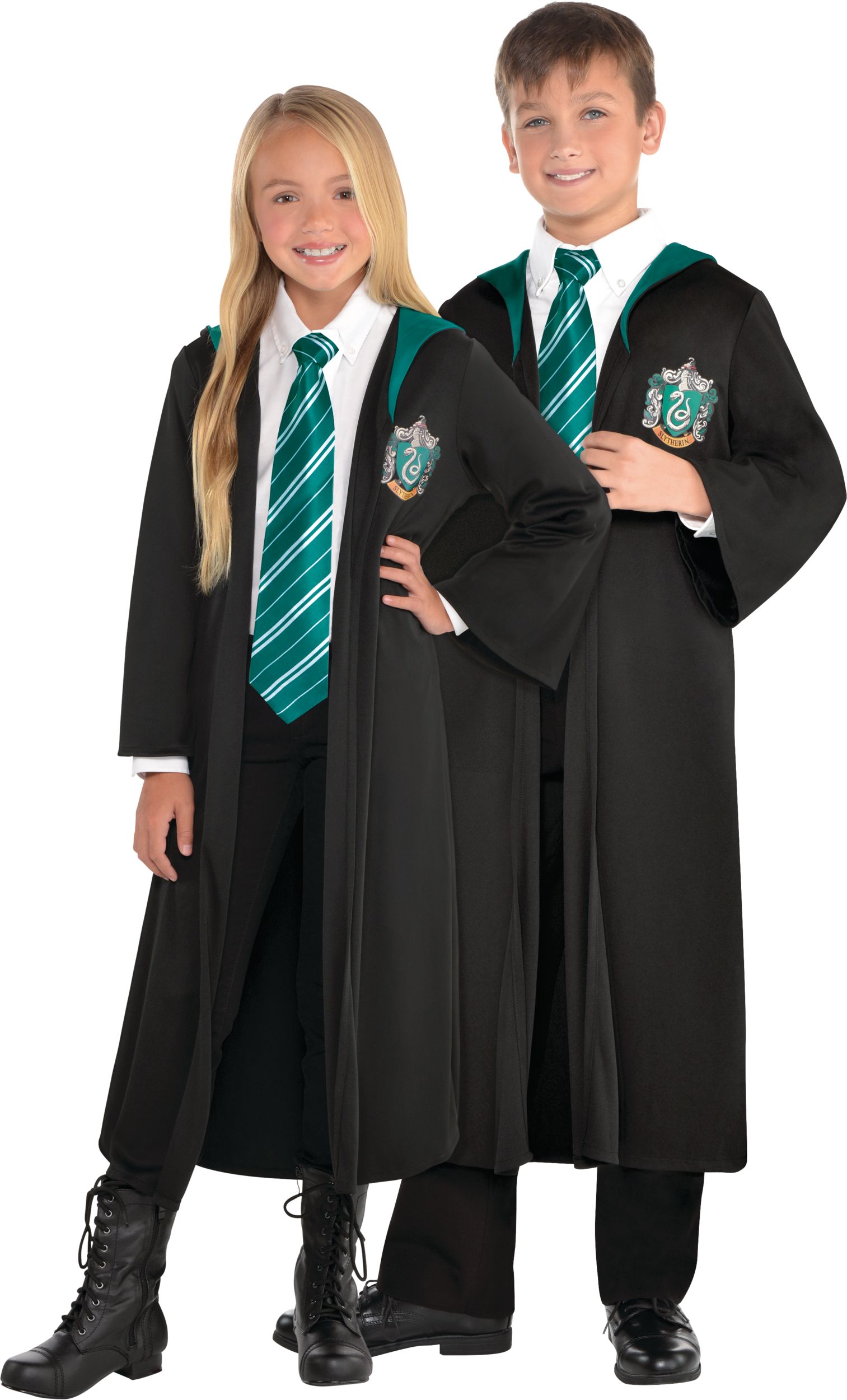 Kids' Harry Potter Slytherin Robe, Green/Black, Assorted Sizes, Wearable  Costume Accessory for Halloween