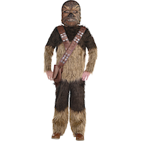 Kids' Disney Star Wars Solo: A Star Wars Story Chewbacca Brown Furry Jumpsuit Halloween Costume, Assorted Sizes Front_Flat
