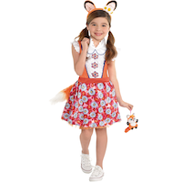 Toddler & Kids' Enchantimals Felicity Fox Flower Print Dress with Headband & Tail Halloween Costume, Assorted Sizes Front_Flat