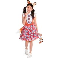 Toddler & Kids' Enchantimals Felicity Fox Flower Print Dress with Headband & Tail Halloween Costume, Assorted Sizes Front_Flat