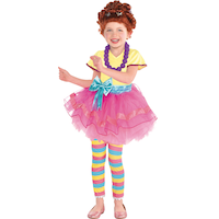 Costume Disney Fancy Nancy, enfant et toute petite, robe multicolore avec tutu/collier/leggings, choix de tailles Front_Flat