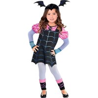 Costume Disney Vampirina Vee, enfant et toute petite, robe noir/rose, choix de tailles Front_Flat