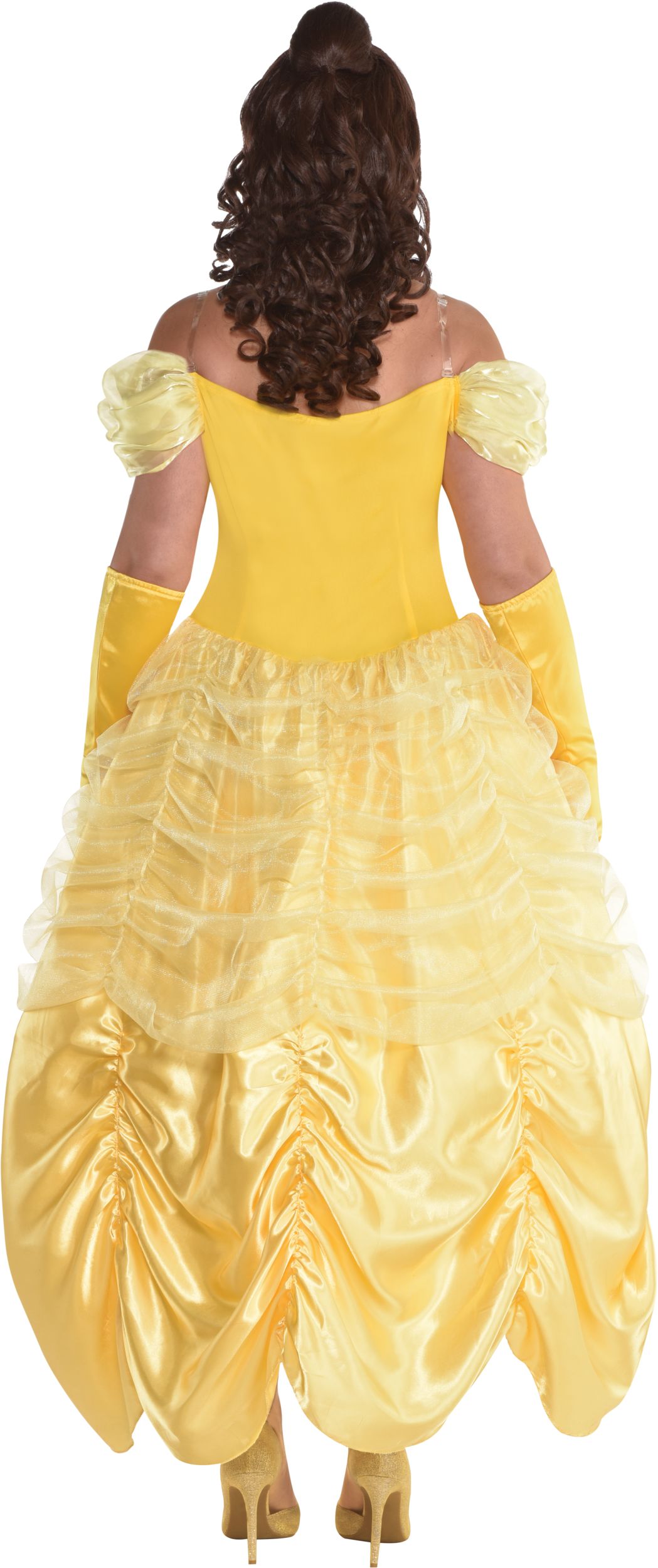 Women's Belle Princess Costume - Yellow Off-Shoulder Dress With Red Rose  Earrings For Halloween Disney Princess Costumes Belle