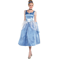 Women's Disney Cinderella Blue Princess Dress Halloween Costume, Assorted Sizes Front_Flat