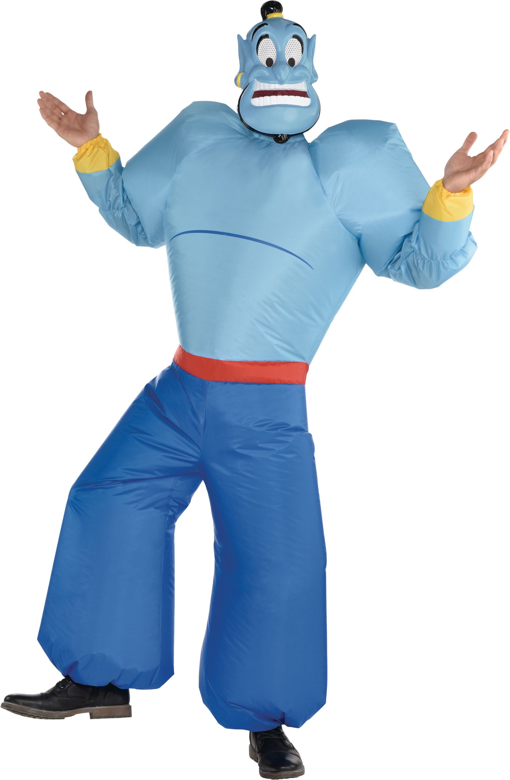 Adult Disney Aladdin Genie Blue Inflatable  Halloween Costume, One Size Front_Flat