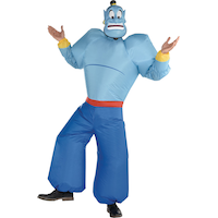 Adult Disney Aladdin Genie Blue Inflatable  Halloween Costume, One Size Front_Flat