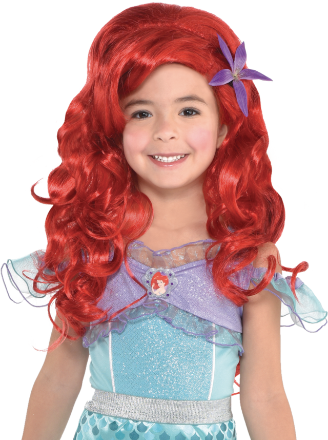 Disney Kids Halloween Costume The Little Mermaid Long Ariel Wig ...