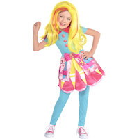 Toddler & Kids' Nickelodeon Sunny Day Sunny Blue/Pink Dress with Wig & Leggings Halloween Costume, Assorted Sizes Front_Flat