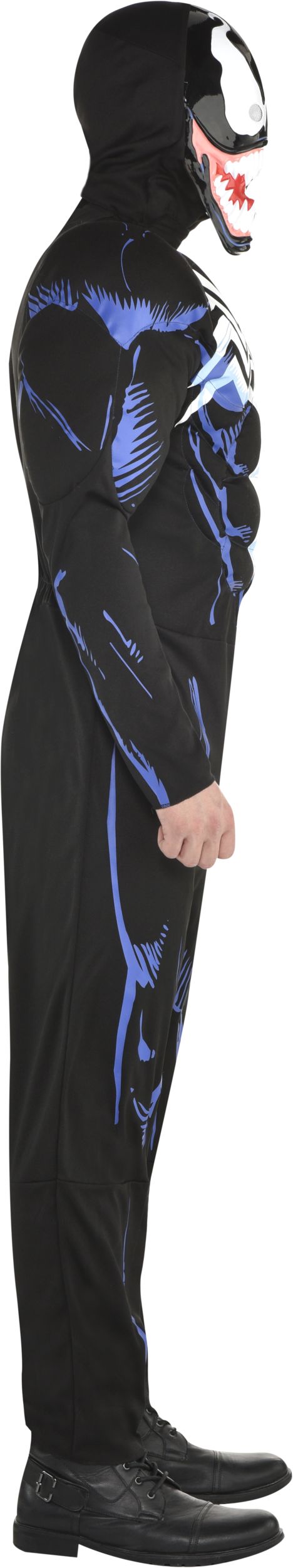 Men's Disney Marvel Spider-Man Venom Black/Blue Padded Jumpsuit with Mask Halloween Costume, Assorted Sizes Side_Right