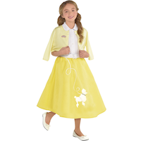 Costume de Sandy de Brillantine pour enfants, robe de soirée jaune été, choix de tailles Front_Angled_Right