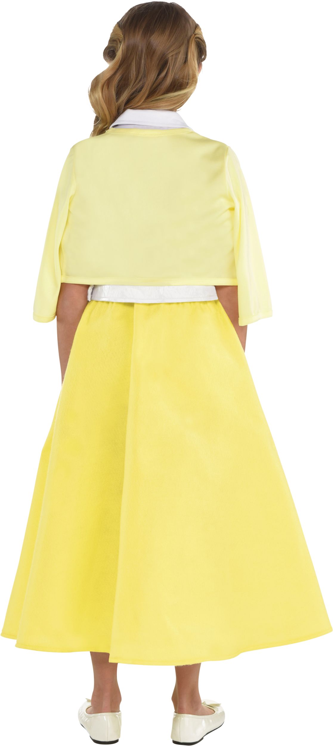 Kids' Grease Sandy  Yellow Summer Nights Dress Halloween Costume, Assorted Sizes Back_Flat