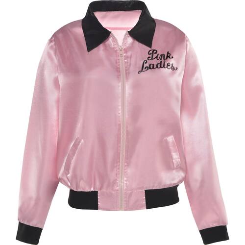 Kids' Grease Pink Ladies Jacket, Pink/Black, One Size, Wearable Costume Accessory for Halloween