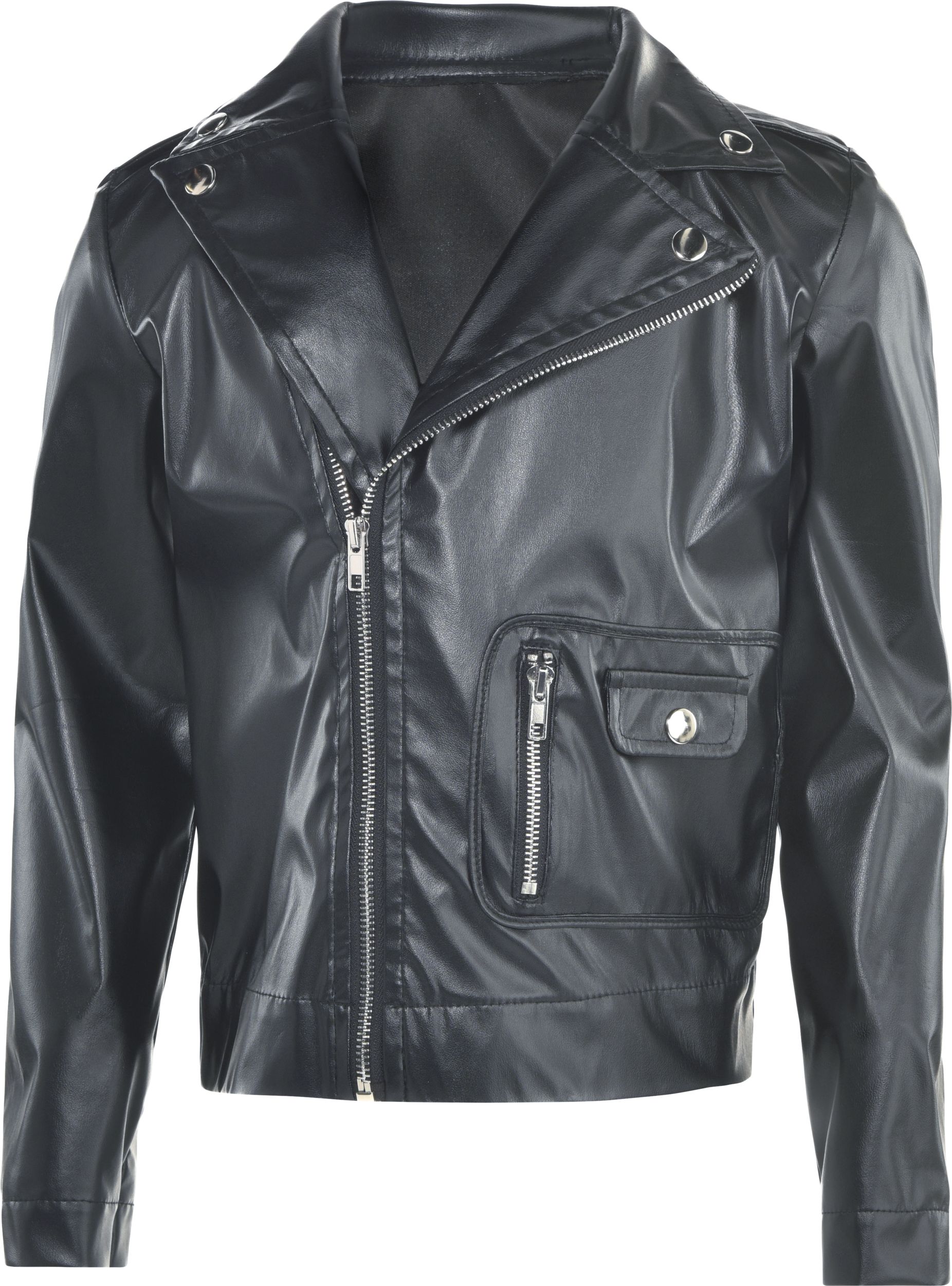 Kids' Grease T-Birds Halloween Costume Leather Jacket Front_Flat