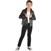 Kids' Grease T-Birds Halloween Costume Leather Jacket Front_Flat