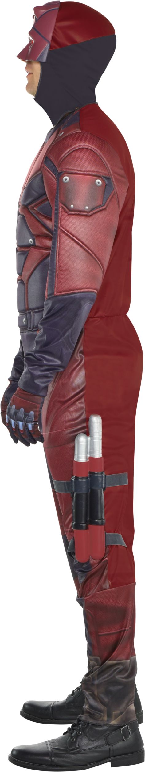 Men's Daredevil Red/Black Jumpsuit with Mask & Gloves Halloween Costume, Assorted Sizes Side_Left