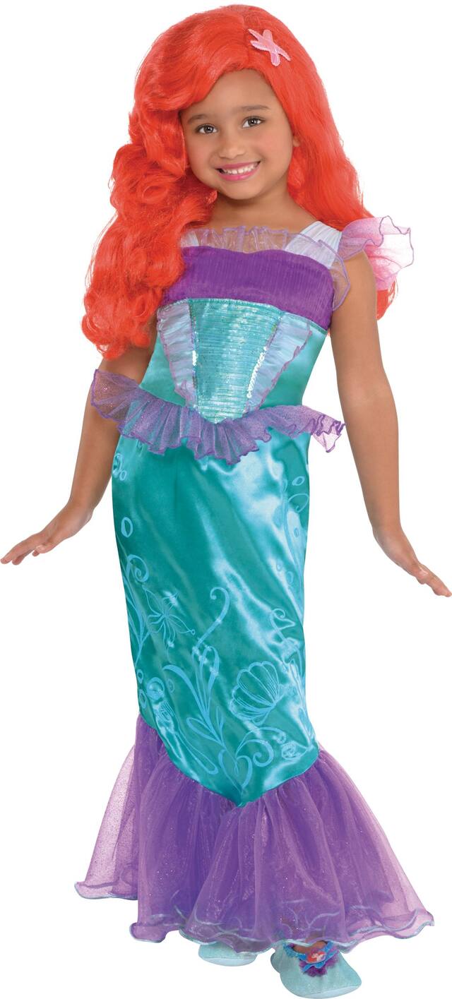 Toddler Disney The Little Mermaid Ariel Blue/Purple Princess Dress Halloween Costume, 2T Front_Flat