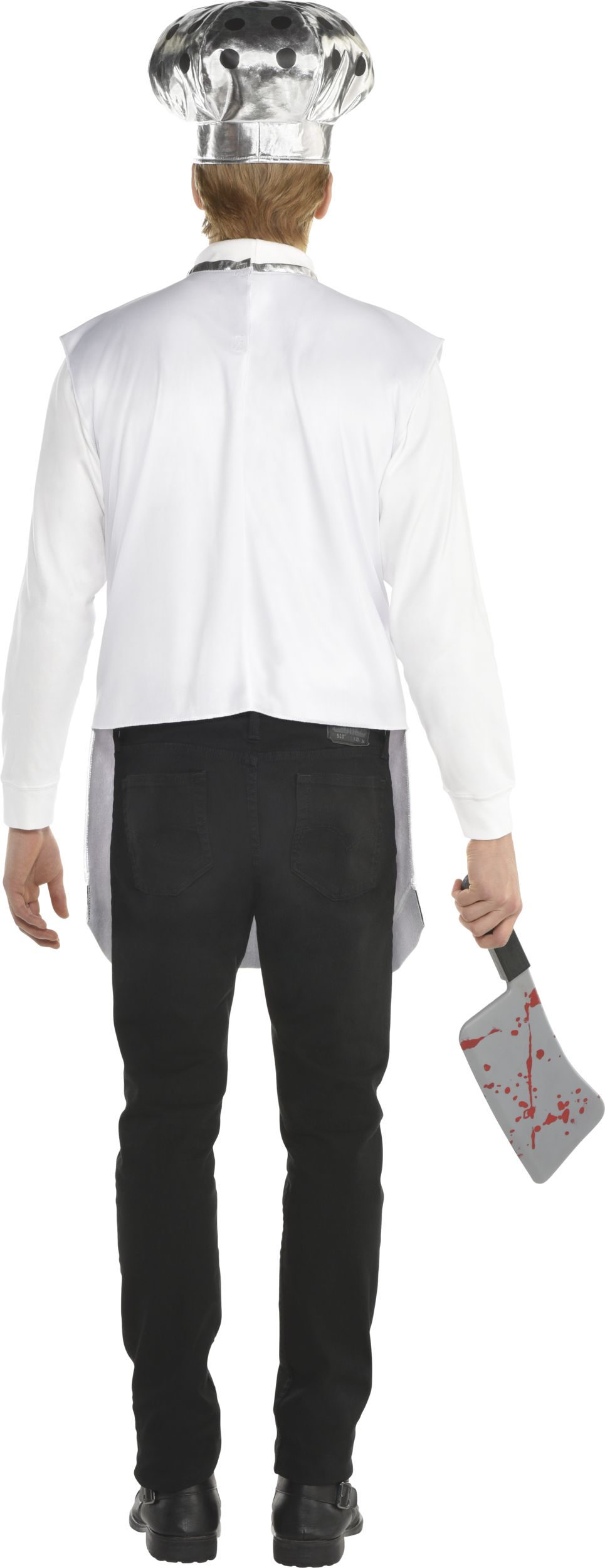 Adult  Salt Shaker White Tunic with Hat & Weapon Halloween Costume, Assorted Sizes Back_Flat