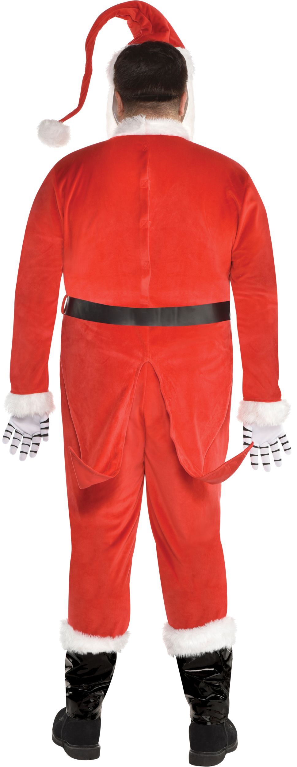 Men's Disney The Nightmare Before Christmas Sandy Claws Red/White Jumpsuit Halloween Costume, Assorted Sizes Back_Flat
