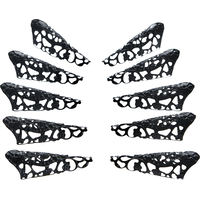 Witch Filigree Acrylic Fake Nail Cover Set, Black, One Size, 10-pk, Wearable Costume Accessories for Halloween Front_Flat