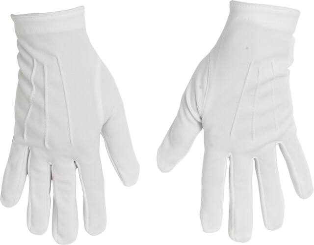 White Gloves Deluxe, White, Adult, One Size Overhead_Flat