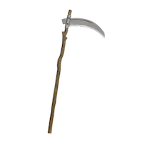 Scythe Weapon, Silver/Brown, 48-in, Wearable Costume Prop for Halloween Side_Right