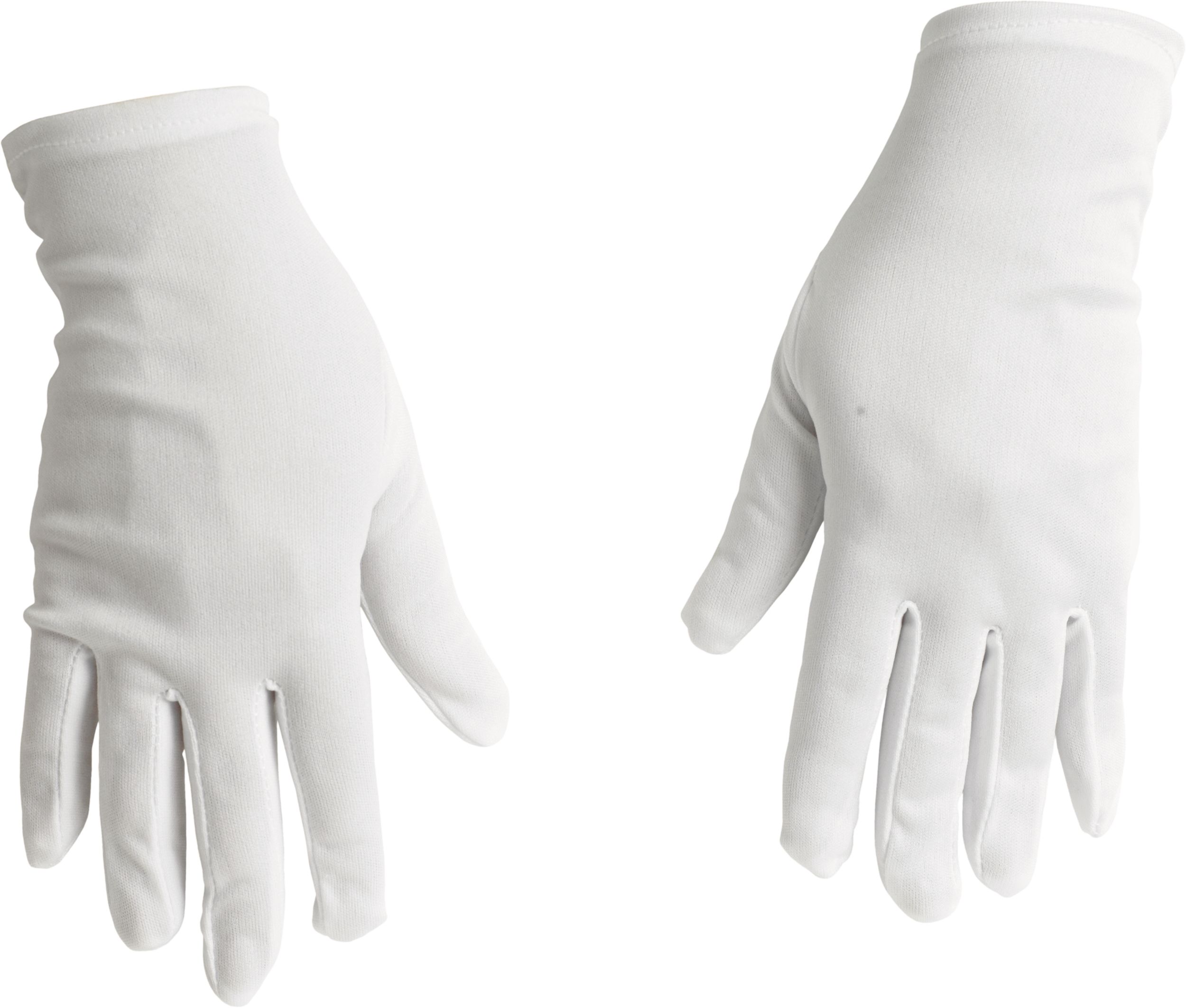 White Halloween Costume Gloves, Adult, One Size Overhead_Flat