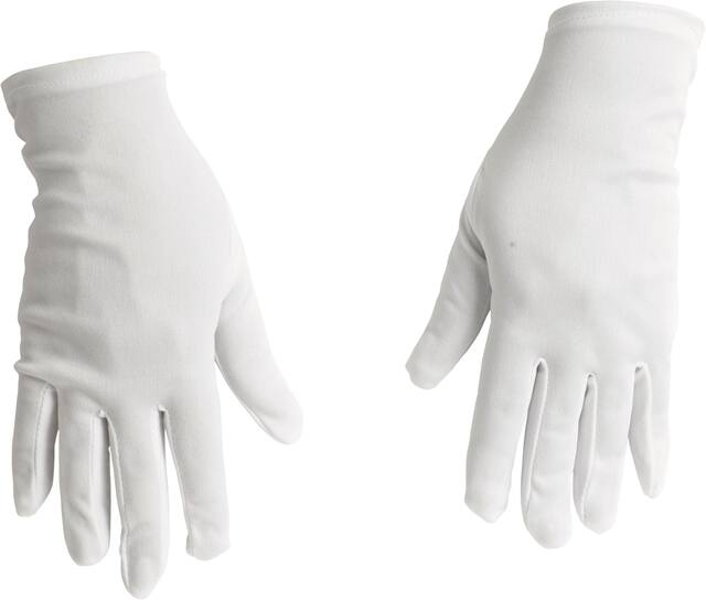 White Halloween Costume Gloves, Adult, One Size Overhead_Flat