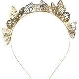 3D Metal Butterfly Headband, Gold, One Size, Wearable Costume Accessory for Halloween Front_Flat