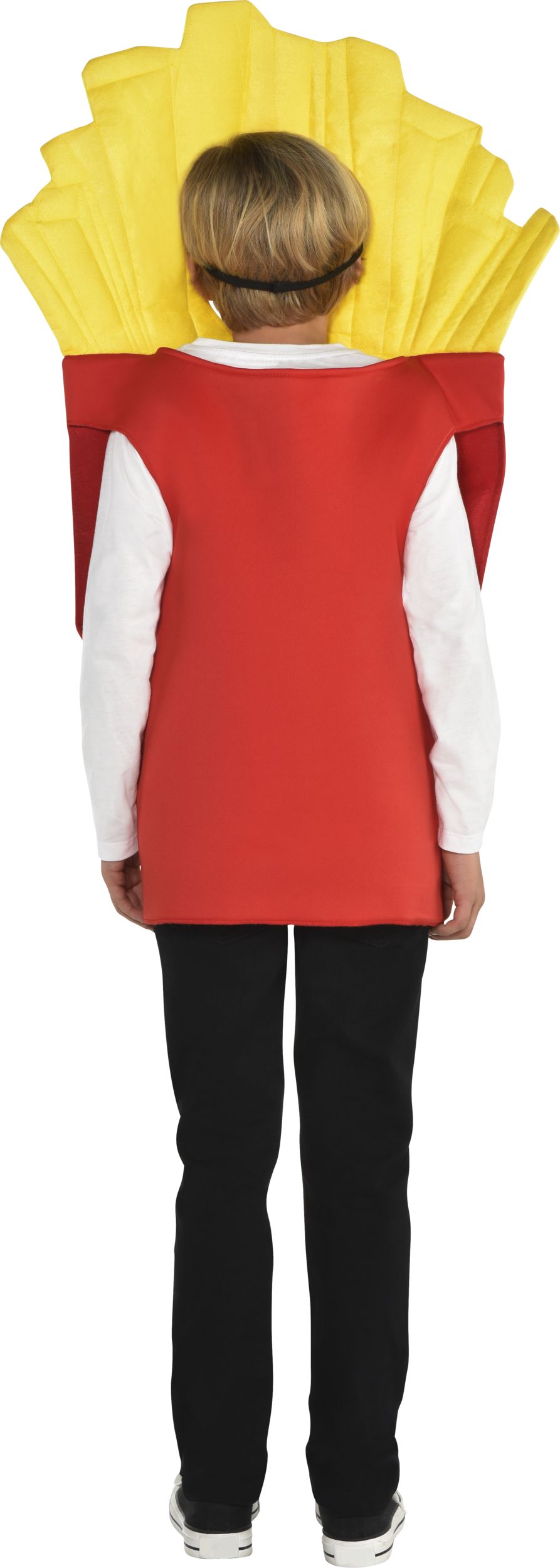 Kids' French Fries Red/Yellow Tunic with Hood Halloween Costume, Assorted Sizes Back_Flat