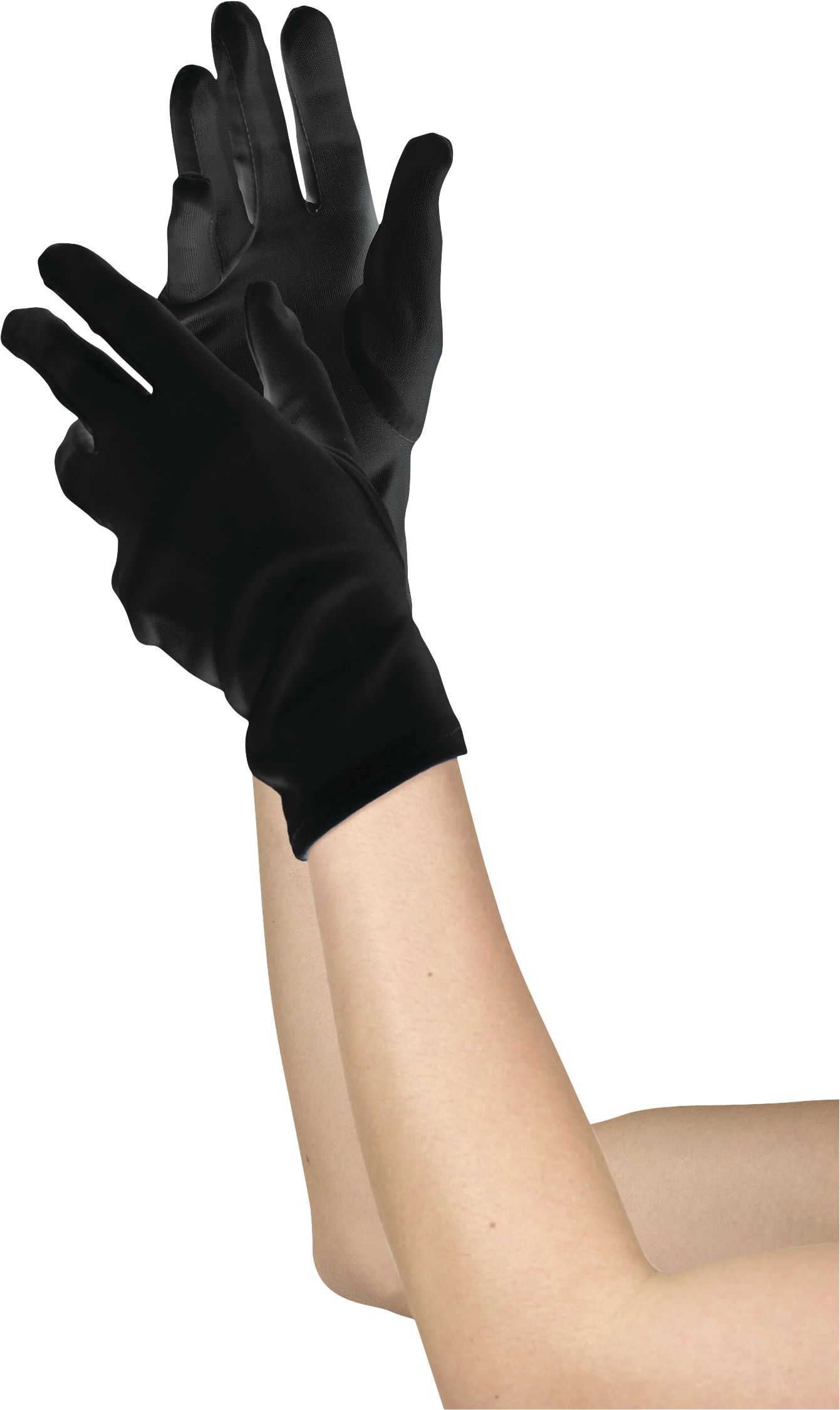 Kids' Short Gloves, Black, One Size, Wearable Costume Accessory for Halloween Composite_or_Mixed