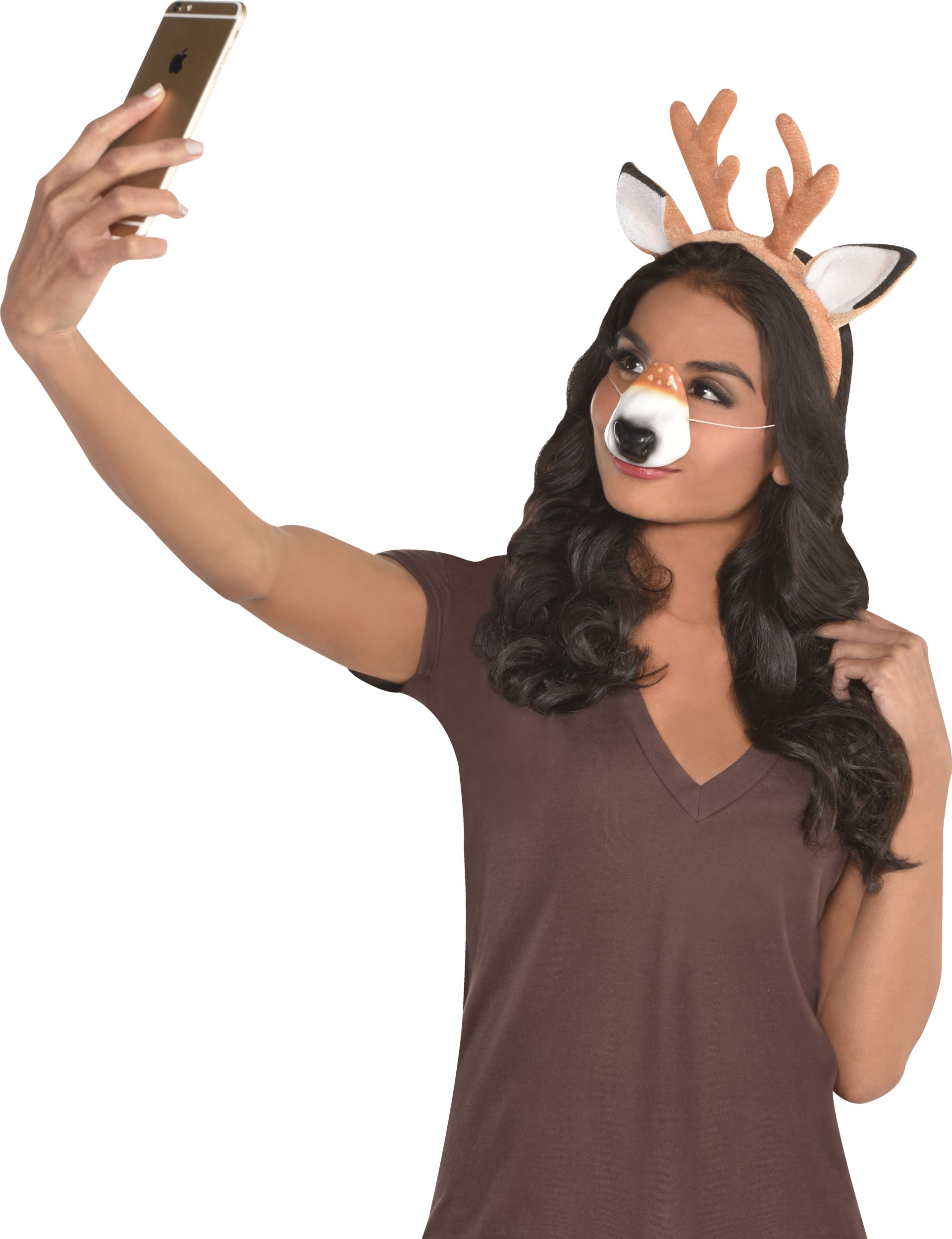 Deer Filter Costume Accessory Kit, Tan, Adult, One Size Front_Angled_Left