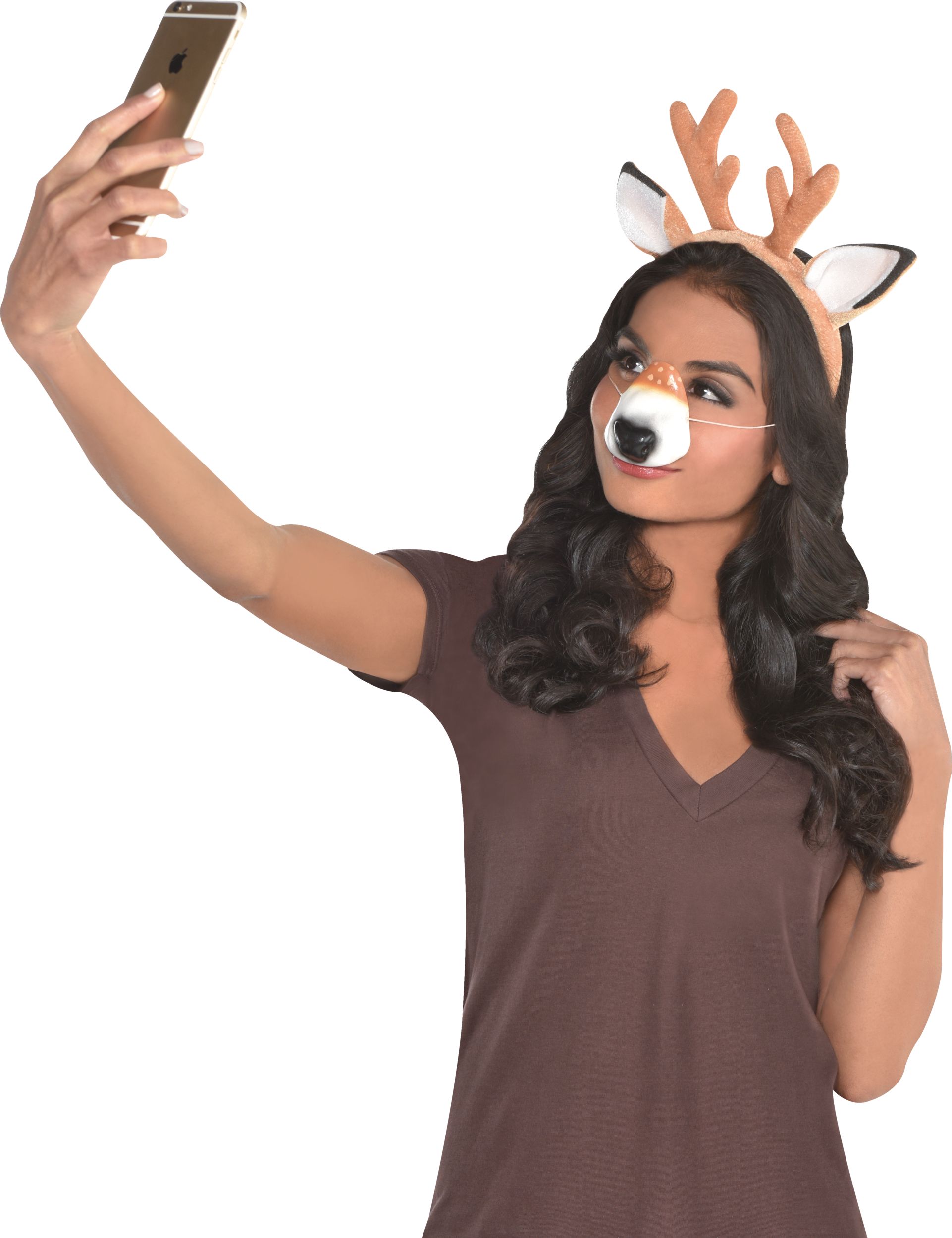 Deer Filter Costume Accessory Kit, Tan, Adult, One Size Front_Angled_Left