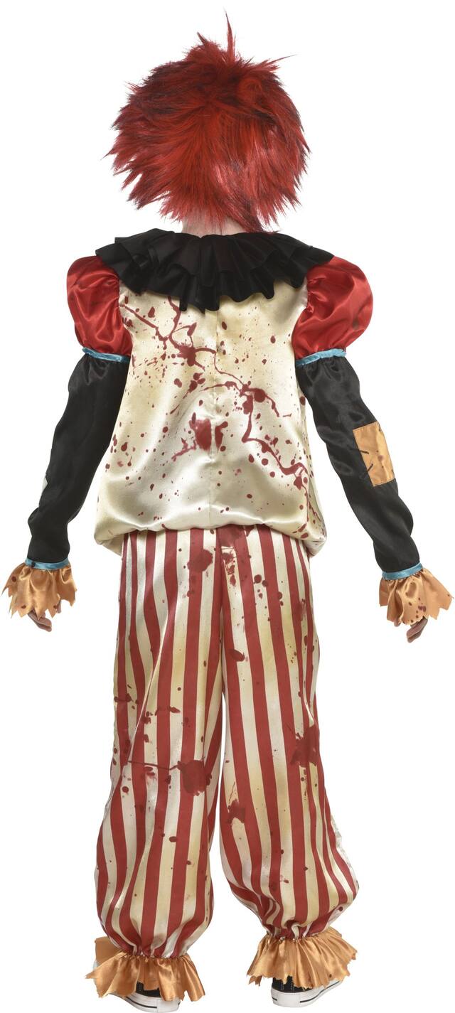 Kids' Bloody Clown Multi-Coloured Outfit with Shirt & Pants Halloween Costume, Assorted Sizes Back_Flat