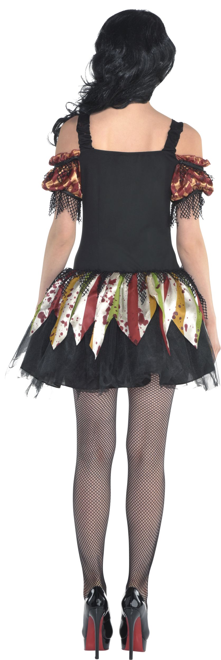 Women's Bloody Clown Multi-Coloured Dress Halloween Costume, Assorted Sizes Back_Flat