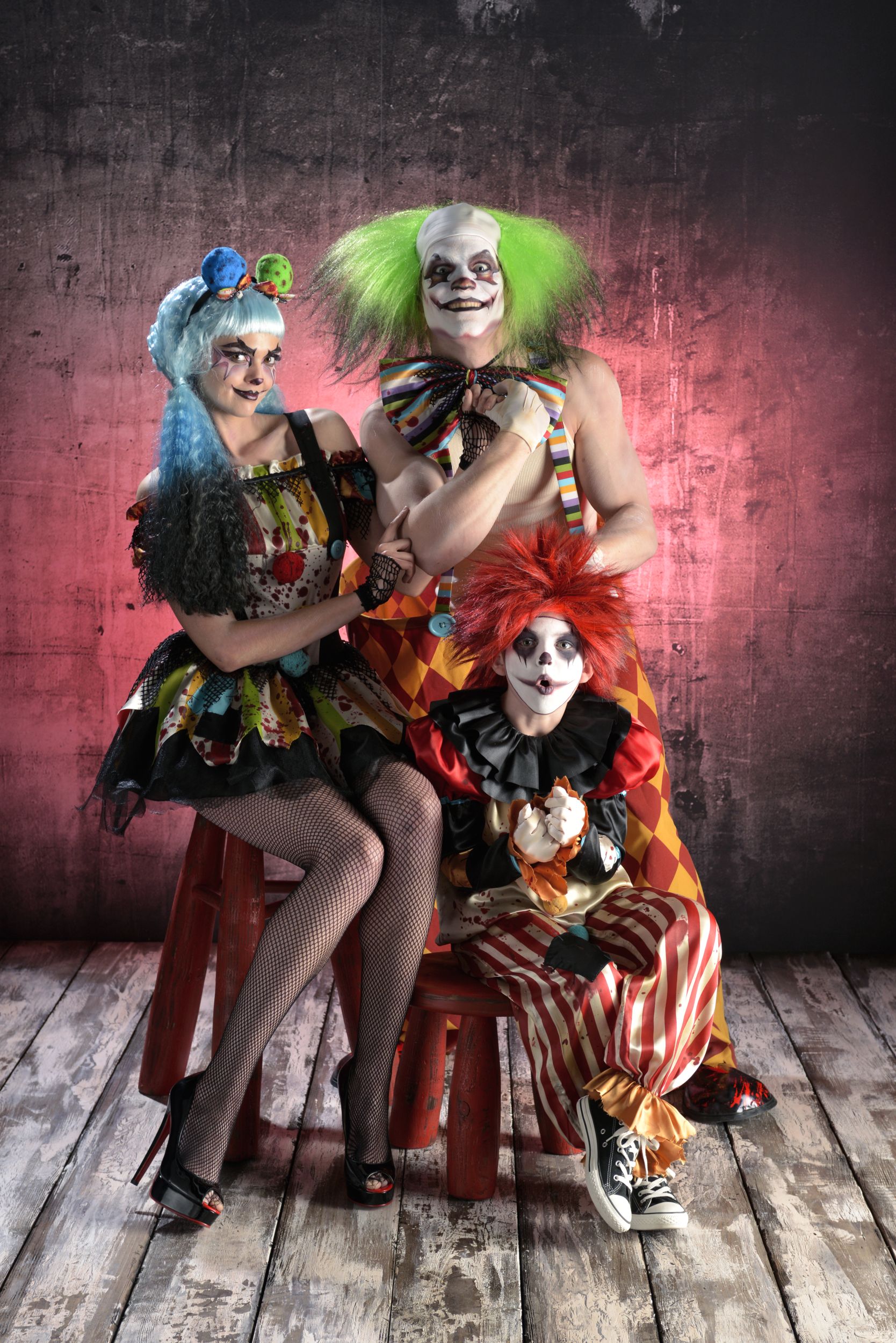 Women's Bloody Clown Multi-Coloured Dress Halloween Costume, Assorted Sizes Composite_or_Mixed