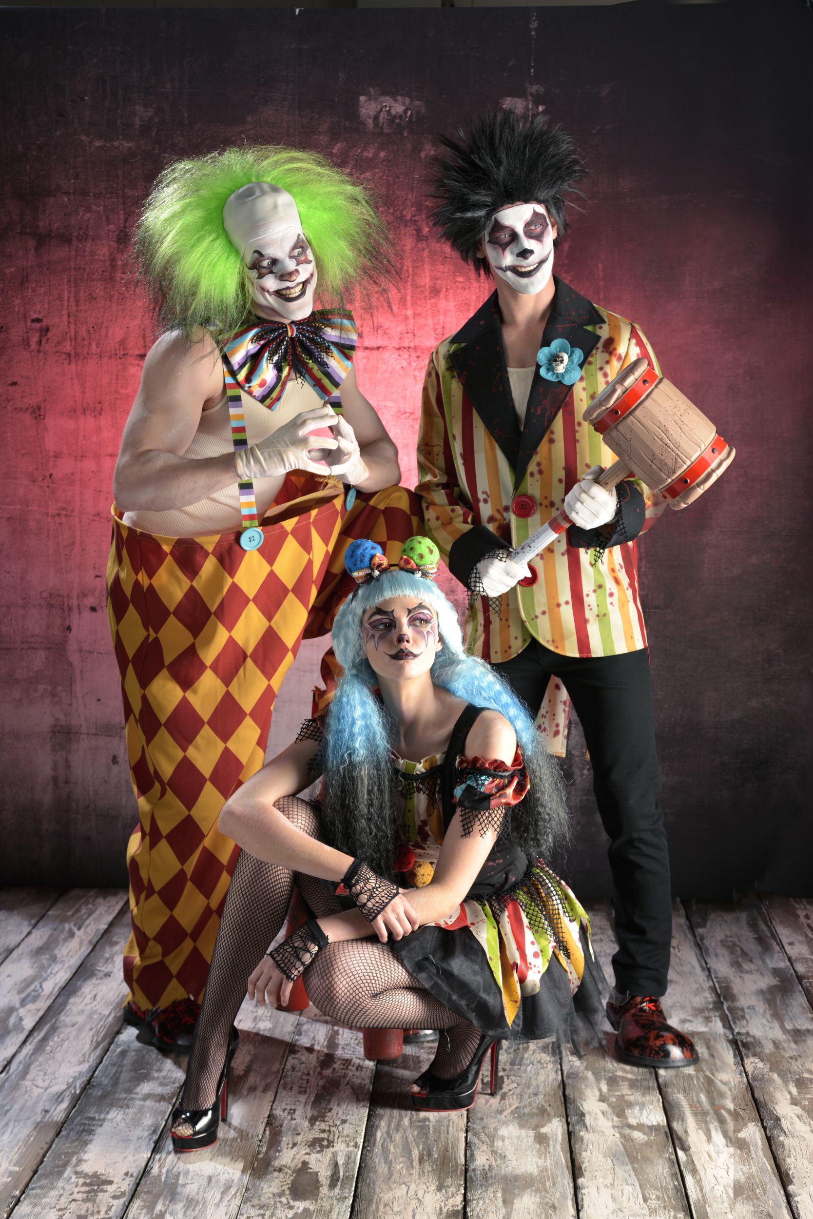 Women's Bloody Clown Multi-Coloured Dress Halloween Costume, Assorted Sizes Composite_or_Mixed