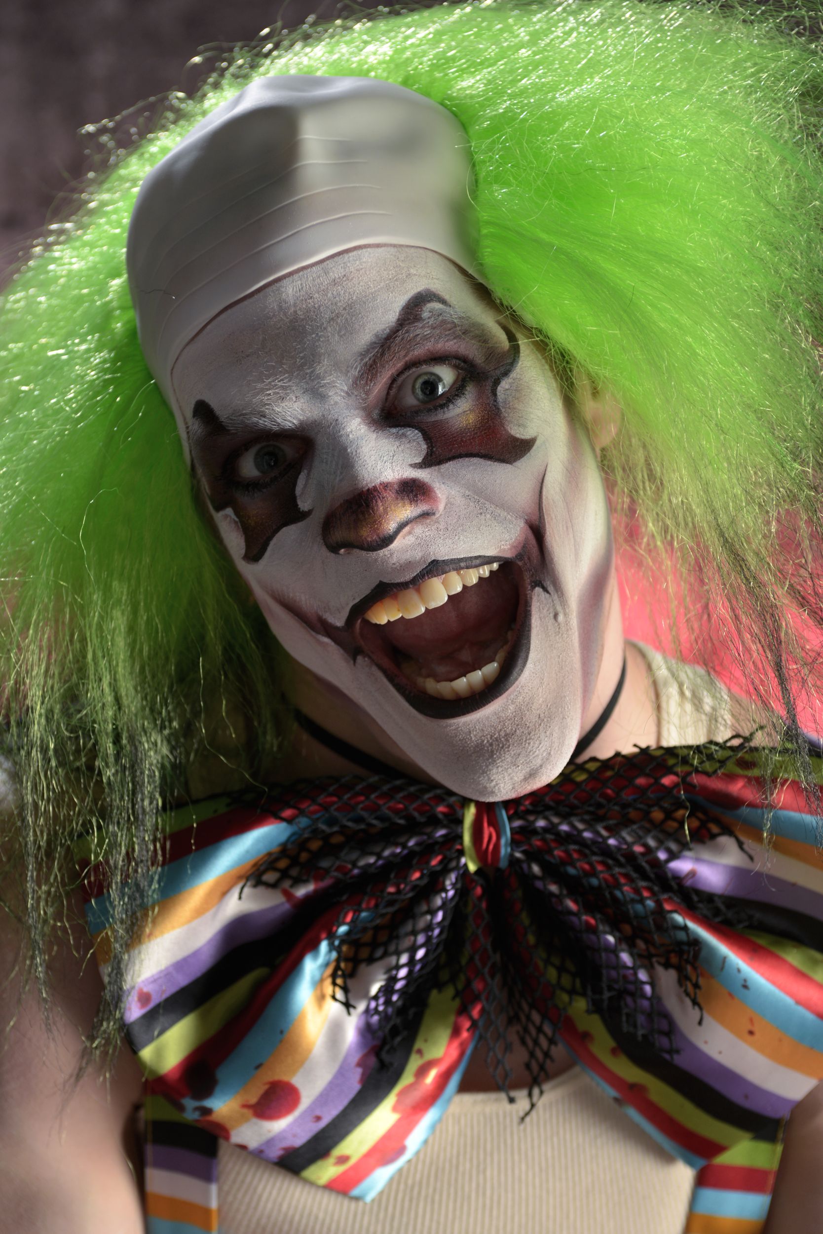 Women's Bloody Clown Multi-Coloured Dress Halloween Costume, Assorted Sizes CloseUp