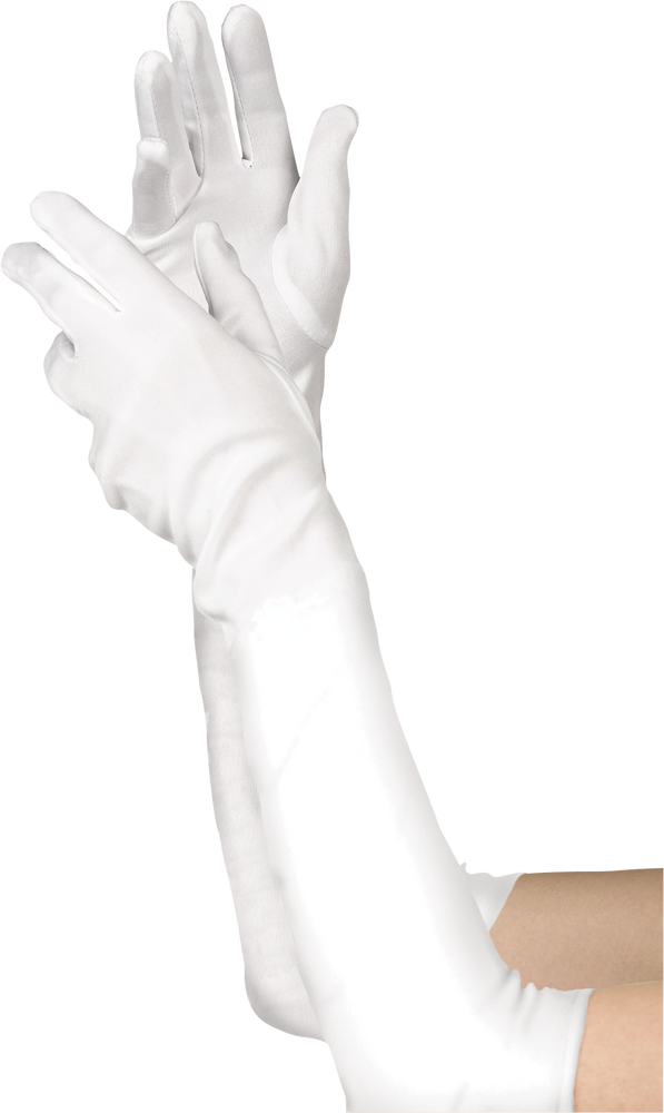 Adult Elbow Long Gloves White One Size Wearable Costume Accessory For Halloween Party City 4548