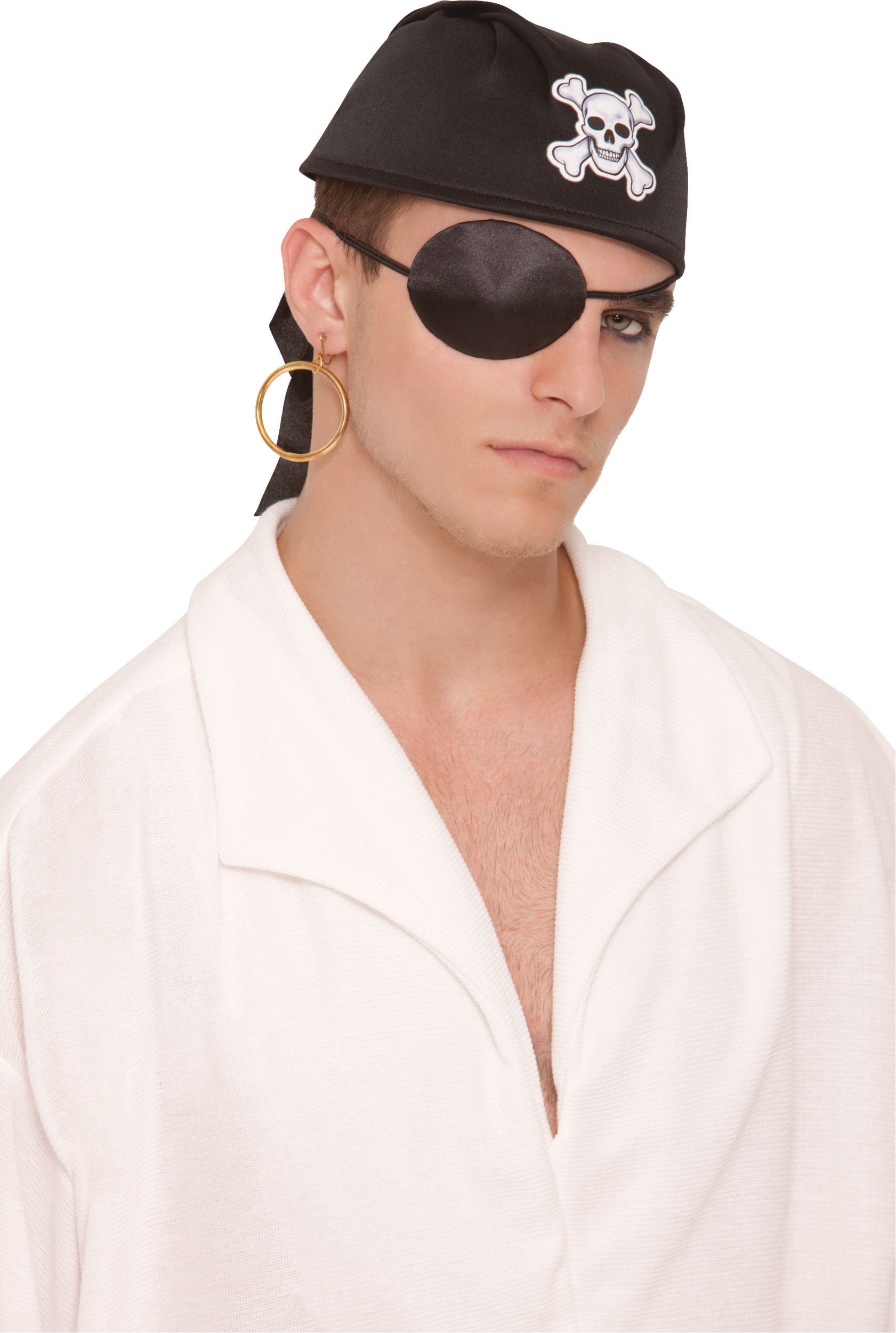 Pirate Silk Eye Patch Eyeware, Black, One Size, Wearable Costume Accessory for Halloween Composite_or_Mixed