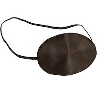 Cache-oeil de pirate en soie, noir, taille unique, accessoire de costume à porter pour l'Halloween Front_Flat