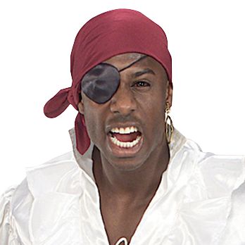 Pirate Silk Eye Patch Eyeware, Black, One Size, Wearable Costume Accessory for Halloween Front_Flat
