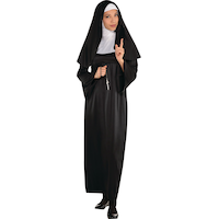 Tunique noire de soeur avec voile d'Halloween pour adulte, plus d'options disponibles