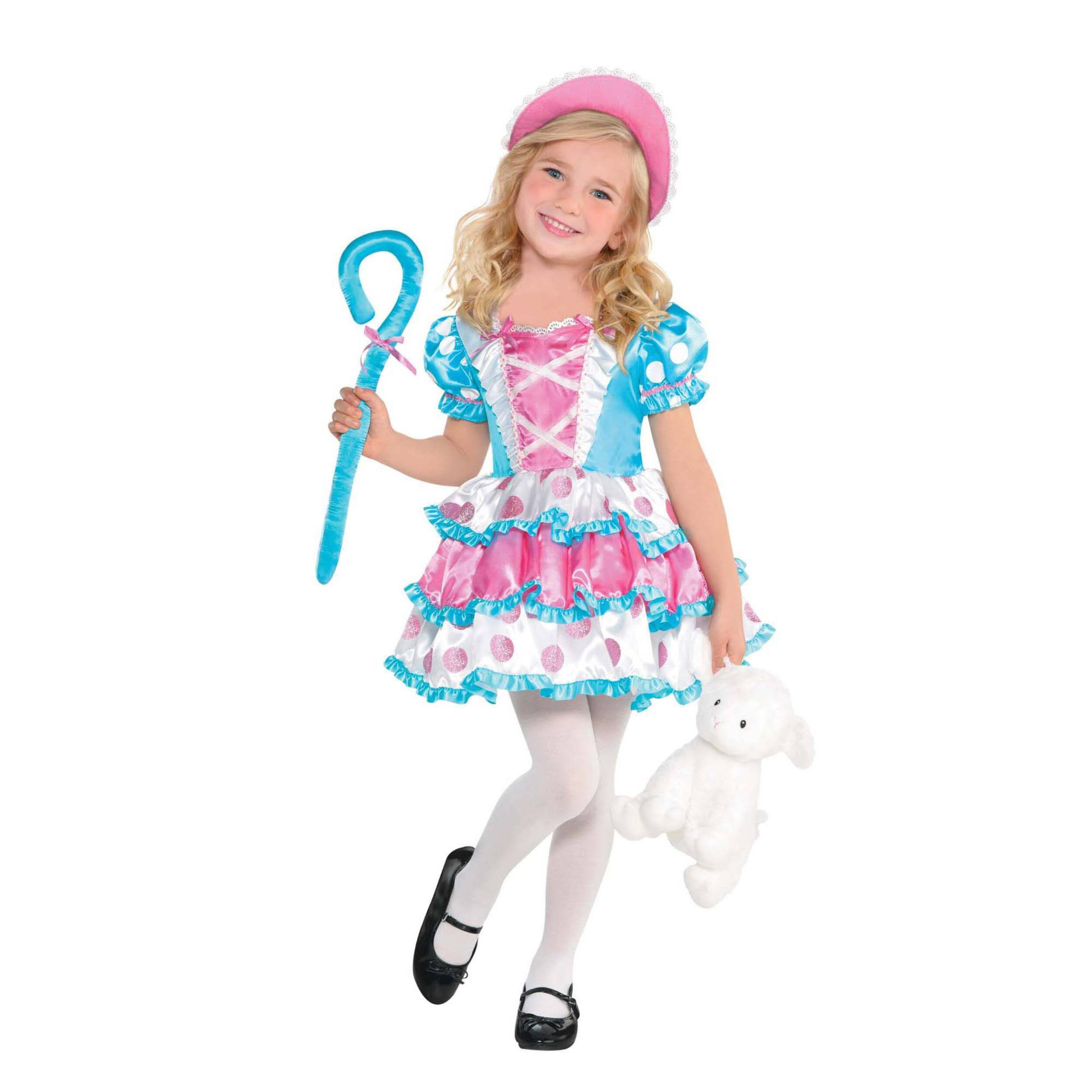 Kids' Disney Pixar Toy Story Bo Peep Pink/Blue Dress Halloween Costume, Assorted Sizes Front_Flat