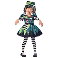 Toddler & Kids' Frankenstein Green Dress with Headband Halloween Costume, Assorted Sizes