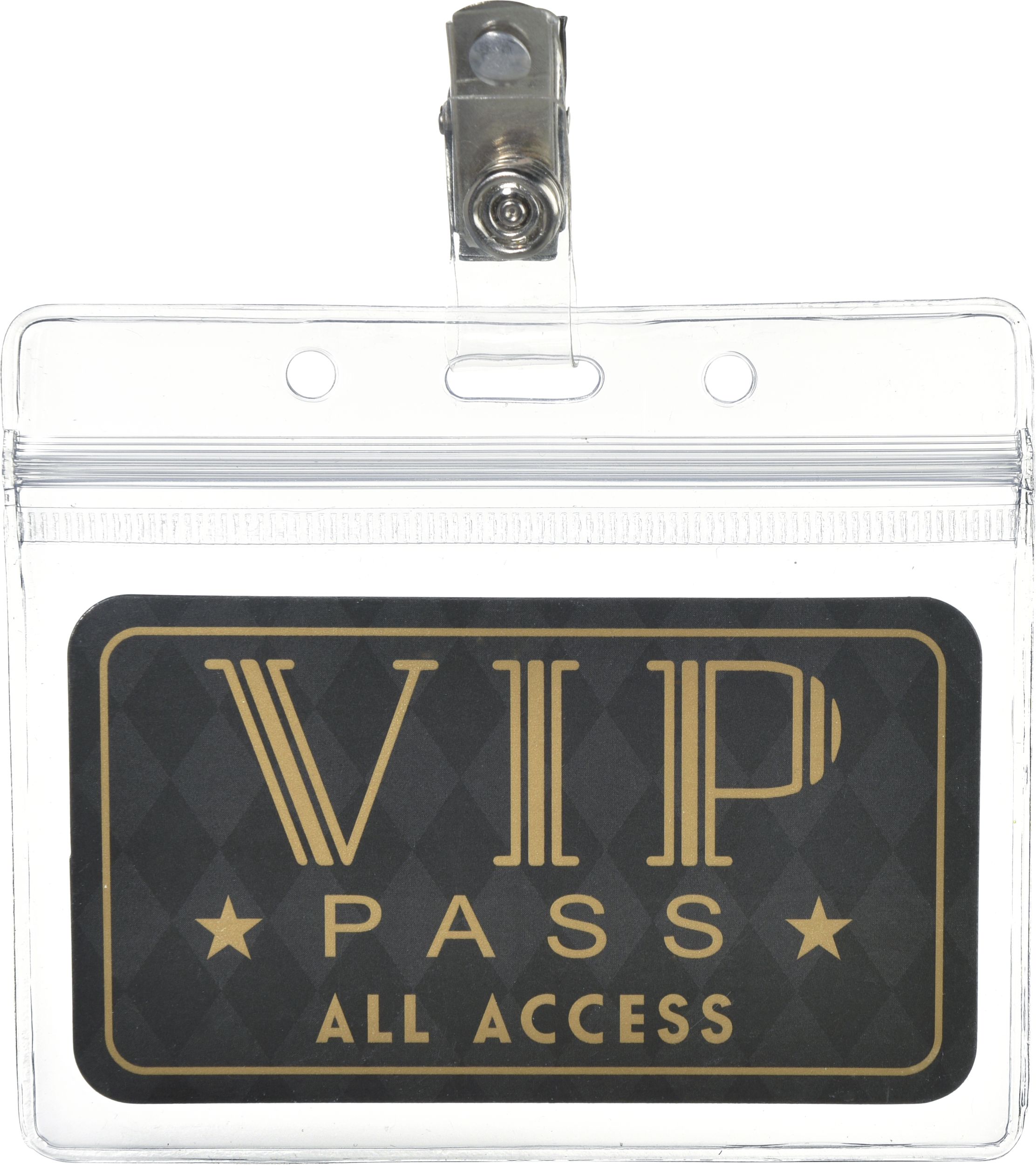 "Press Pass" Identification Badge with Cards, Clear, One Size, 4-pk, Wearable Costume Prop for Halloween Front_Flat